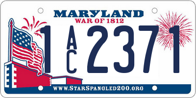 MD license plate 1AC2371