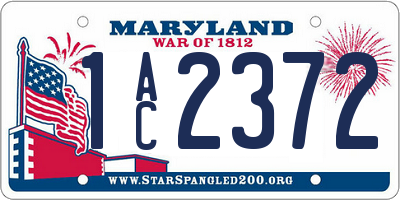 MD license plate 1AC2372