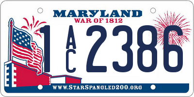 MD license plate 1AC2386