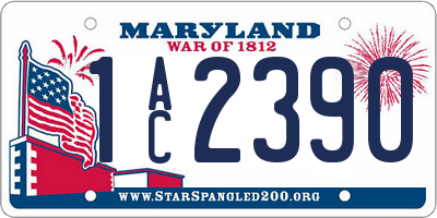 MD license plate 1AC2390