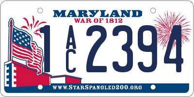 MD license plate 1AC2394