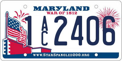 MD license plate 1AC2406