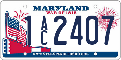 MD license plate 1AC2407