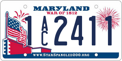 MD license plate 1AC2411