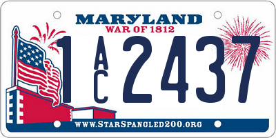 MD license plate 1AC2437