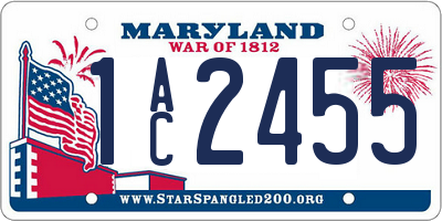 MD license plate 1AC2455