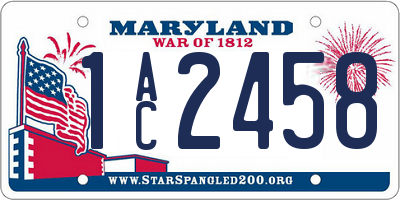 MD license plate 1AC2458