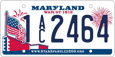 MD license plate 1AC2464