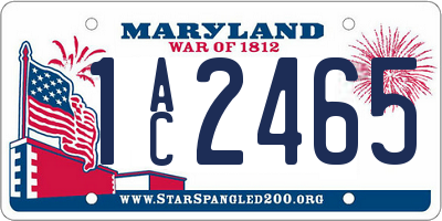 MD license plate 1AC2465