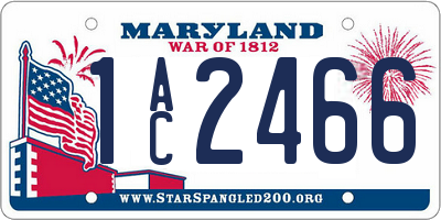 MD license plate 1AC2466