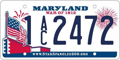 MD license plate 1AC2472