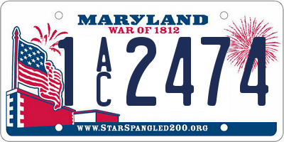 MD license plate 1AC2474