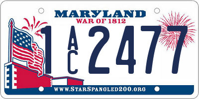 MD license plate 1AC2477