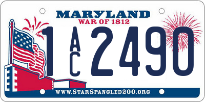 MD license plate 1AC2490