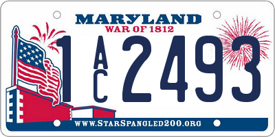 MD license plate 1AC2493