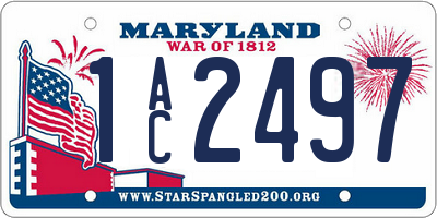 MD license plate 1AC2497