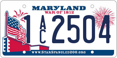 MD license plate 1AC2504