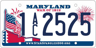 MD license plate 1AC2525