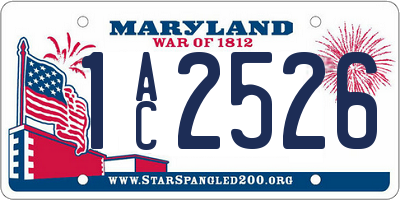 MD license plate 1AC2526