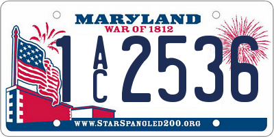MD license plate 1AC2536