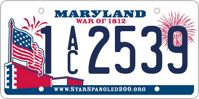 MD license plate 1AC2539
