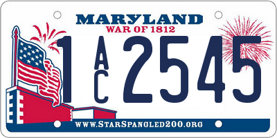 MD license plate 1AC2545