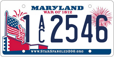 MD license plate 1AC2546