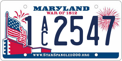 MD license plate 1AC2547