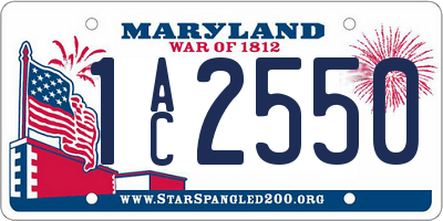 MD license plate 1AC2550