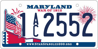 MD license plate 1AC2552