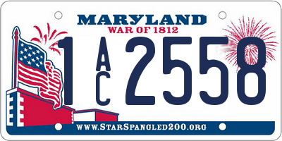 MD license plate 1AC2558