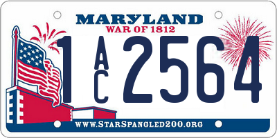 MD license plate 1AC2564