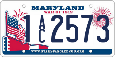 MD license plate 1AC2573