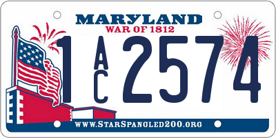 MD license plate 1AC2574