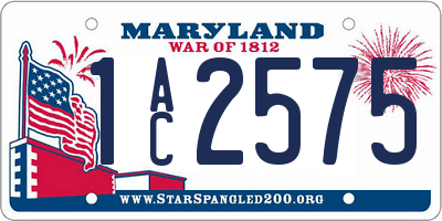 MD license plate 1AC2575