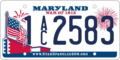 MD license plate 1AC2583