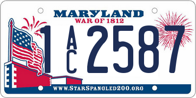 MD license plate 1AC2587