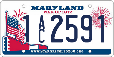 MD license plate 1AC2591