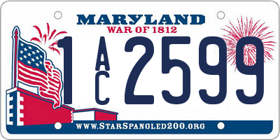 MD license plate 1AC2599