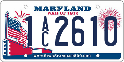 MD license plate 1AC2610
