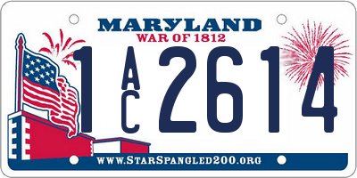 MD license plate 1AC2614
