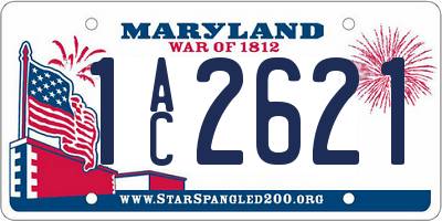 MD license plate 1AC2621