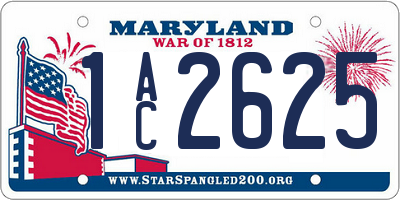 MD license plate 1AC2625