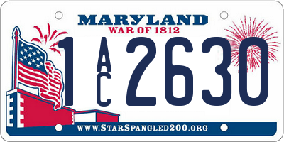 MD license plate 1AC2630