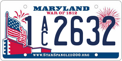 MD license plate 1AC2632