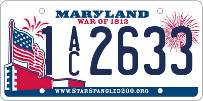 MD license plate 1AC2633