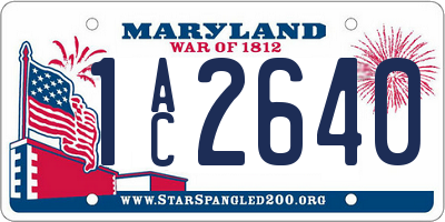 MD license plate 1AC2640