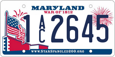 MD license plate 1AC2645
