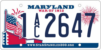 MD license plate 1AC2647