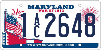 MD license plate 1AC2648